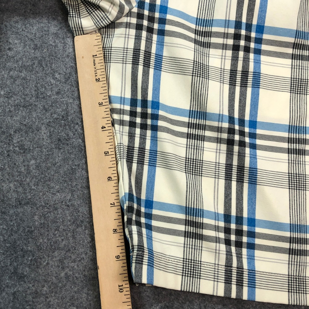 Tommy Bahama Mens Shorts 36x10 Blue Gray Off-White Plaid Stretch Nylon - Picture 10 of 13